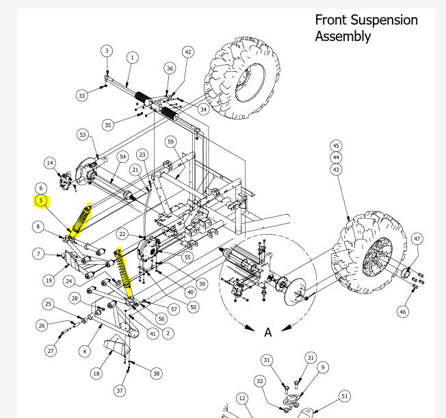 Intimadator UTV Front Suspen Diagram
